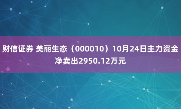 财信证券 美丽生态（000010）10月24日主力资金净卖出2950.12万元