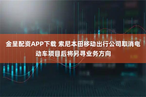 金呈配资APP下载 索尼本田移动出行公司取消电动车项目后将另寻业务方向